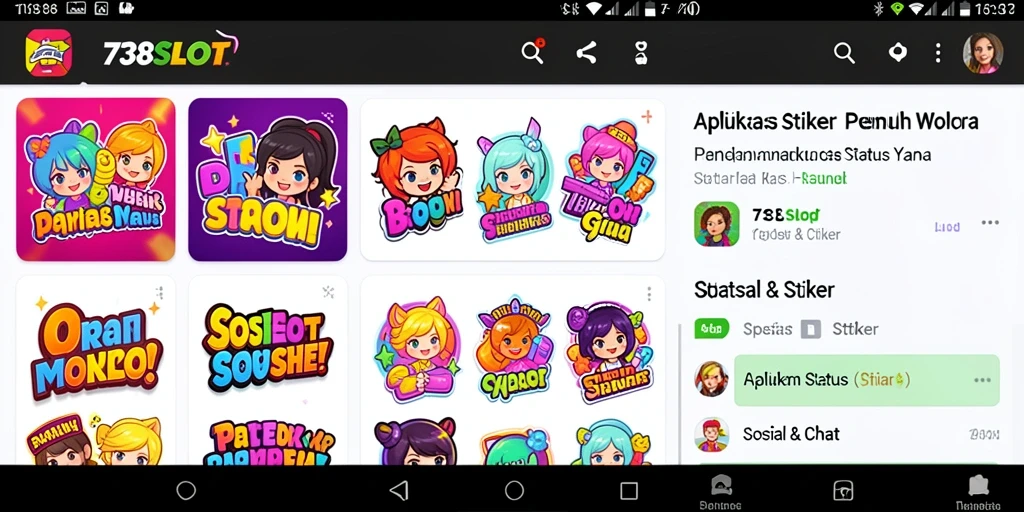 Antarmuka pengguna yang menarik dari aplikasi 738SLOT.