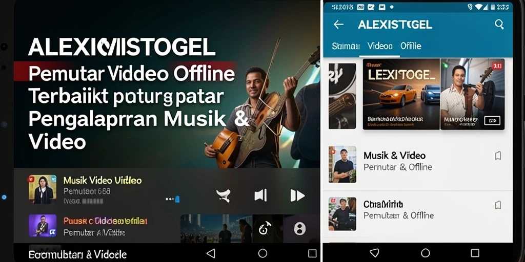Antarmuka ALEXISTOGEL menampilkan menu Pemutar Video Offline yang praktis dan menarik.