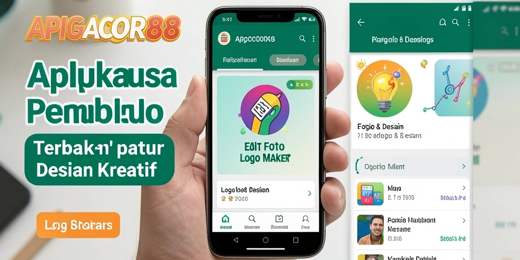 Tampilan antarmuka APIGACOR88 yang sederhana dan intuitif untuk membuat logo.