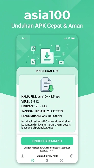 Tampilan halaman APK asia100